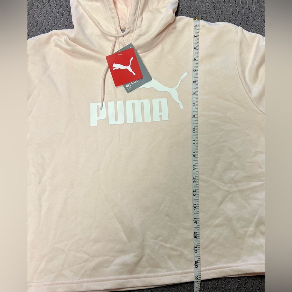 PUMA Women's Rosewater Pink and White Essentials Cropped Hoodie NWT - Picture 8 of 9